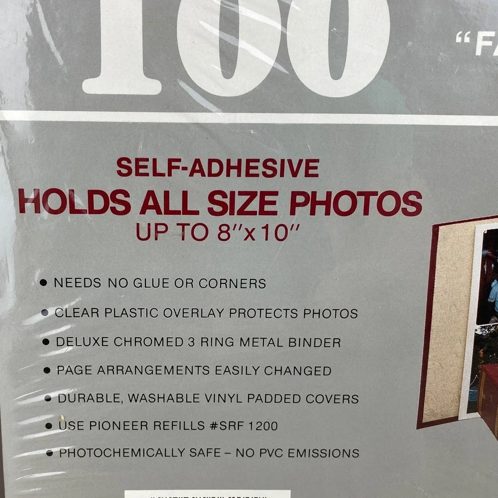 Pioneer Photo Album Deluxe Cover Gray 100 Fast-Stik Pages (50 Sheets) NOS